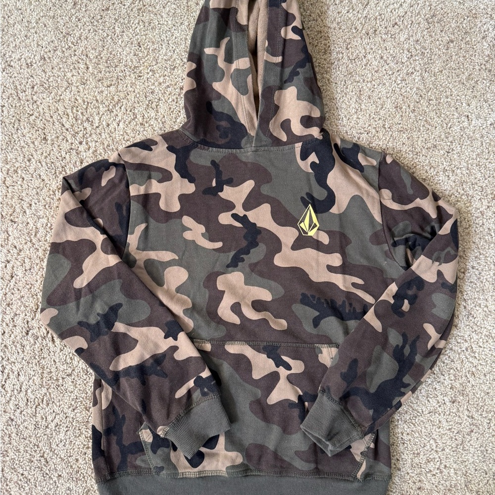 Volcom Camo Hoodie with Yellow Logo Accent